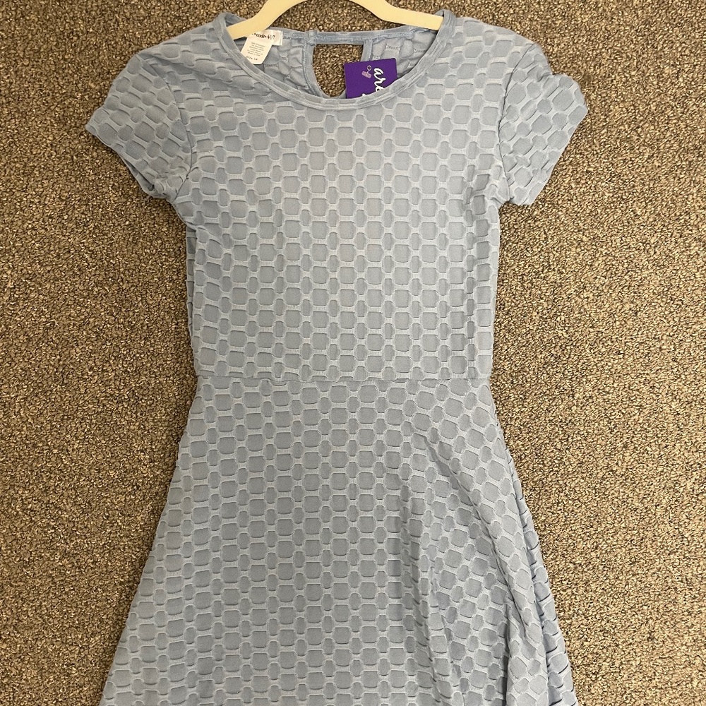 NWT Area Code 407 Kids Dusty Blue T Shirt Dress